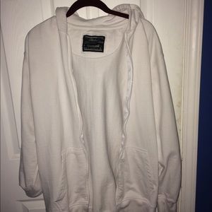 White zip up sweater